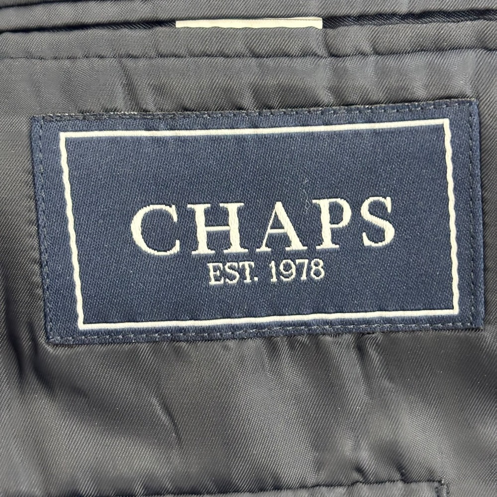 Chaps 100% Wool Gold Button Blazer Mens 42L Navy Blue Single Breast Preppy Yacht - Picture 6 of 16